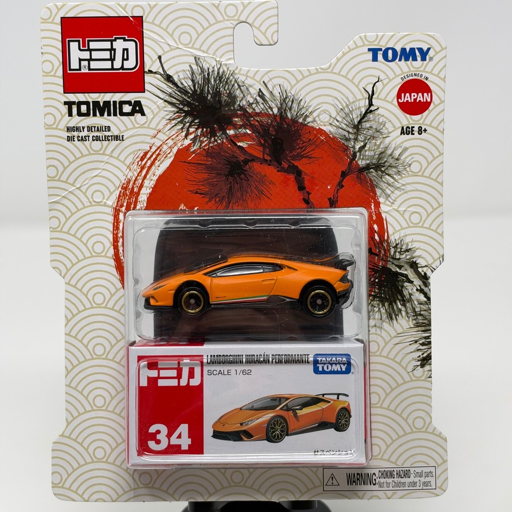 Tomica 34 Lamborghini Huracan Performante Orange 1:62 Diecast Takara Tomy NIB